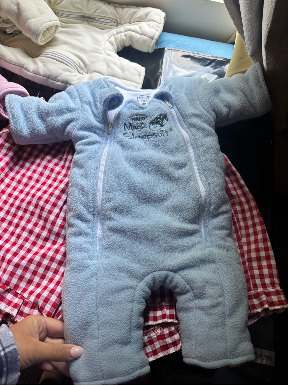 Halo Light Blue Fleece Magic Sleepsuit Sleep Sack